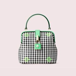 Kate Spade Green and Black Checkered Handbag
